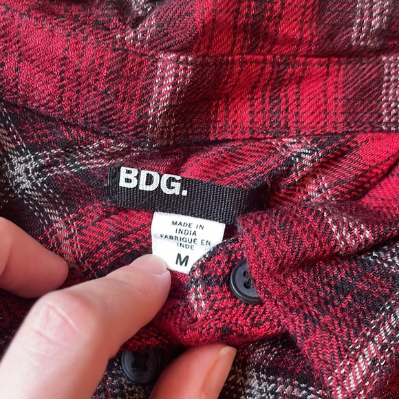 BDG Red Plaid Shirt - Picture 3 of 4